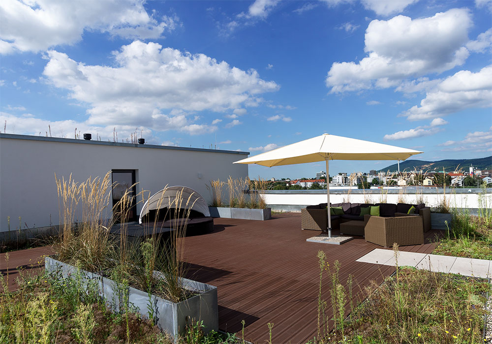 student rooms with community terrace in Heidelberg